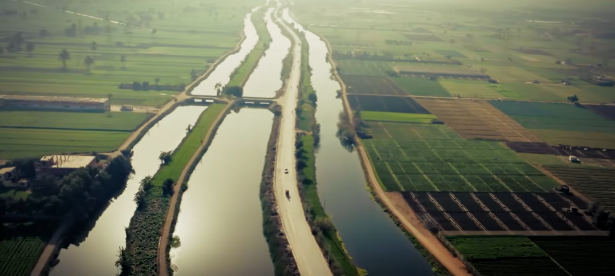 Scene showing Egypt's water-management modernization efforts
