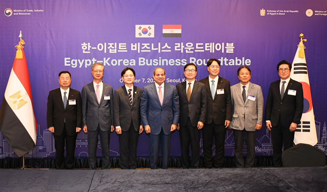 President El-Sisi during the business roundtable in Seoul