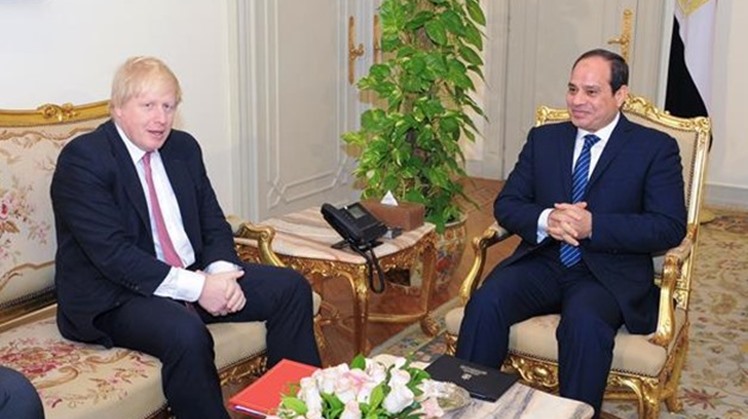 President Abdel Fatah al-Sisi and British Prime Minister Boris Johnson voiced hope to boost bilateral cooperation in economy, politics, security and tourism. 