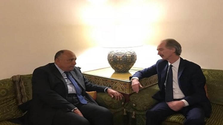 Egypt's Foreign Minister Sameh Shoukry affirmed Cairo's keenness on supporting efforts to settle the Syrian crisis and assisting the political process in accordance with United Nations Security Council resolution 2254. 