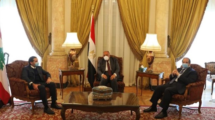 Egypt's FM, General Intelligence chief meet Lebanese acting PM, stress Egypt's stance in supporting security in Lebanon