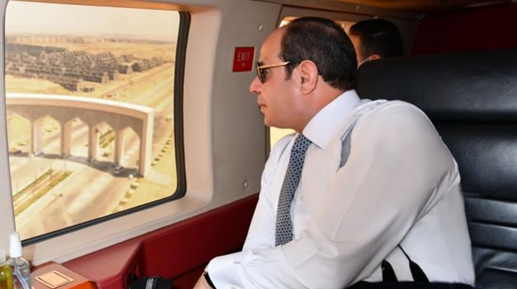 Egypt’s President Sisi inspects New Administrative Capital projects in a tour by plane