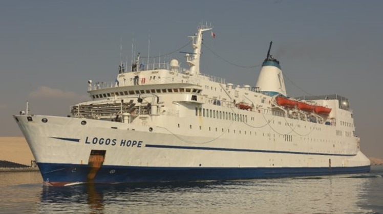 World’s largest floating library, Logos Hope, arrived in Egypt's Suez Canal 