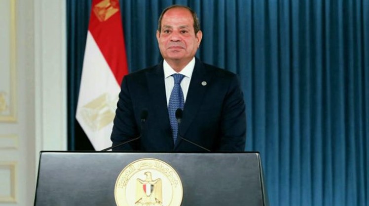 Egyptian President Abdel Fattah El-Sisi delivers a speech to mark the 73rd anniversary of the July 23, 1952 Revolution, 23 July 2025 - Egyptian Presidency/Still image