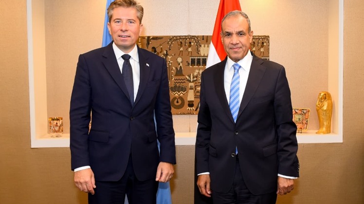 Egypt and the UN discuss humanitarian aid and civilian protection in Gaza and Sudan, with Cairo stressing unimpeded access to relief assistance.