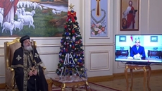 President Sisi wishes Egyptians merry Christmas over video conference with Pope Tawadros II