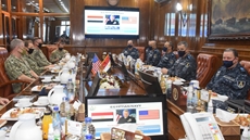 Commander of the Egyptian Navy Ahmed Khaled received Tuesday Commander of the U.S. Naval Forces Central Command Samuel Paparo and accompanying delegation in Ras Al Tin Naval Base in Alexandria
