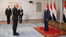 Counselor Assem Ghaiesh was sworn in as the new head of the Court of Cassation before President Abdel Fattah El-Sisi in Alamein City, June 29, 2025 - Presidency