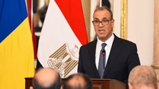 Egyptian Minister of Foreign Affairs and Immigration Badr Abdelatty during a meeting with Romanian counterpart Luminița Odobescu in Cairo- press photo
