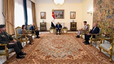 Sisi and Cyprus Defense Minister Vasilis Palmas discuss military ties, Eastern Mediterranean security, trilateral cooperation and irregular migration.