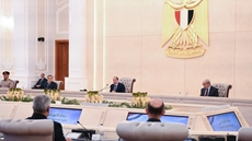President Abdel Fattah El-Sisi meets senior state officials, governors and community leaders at the Strategic Command headquarters.